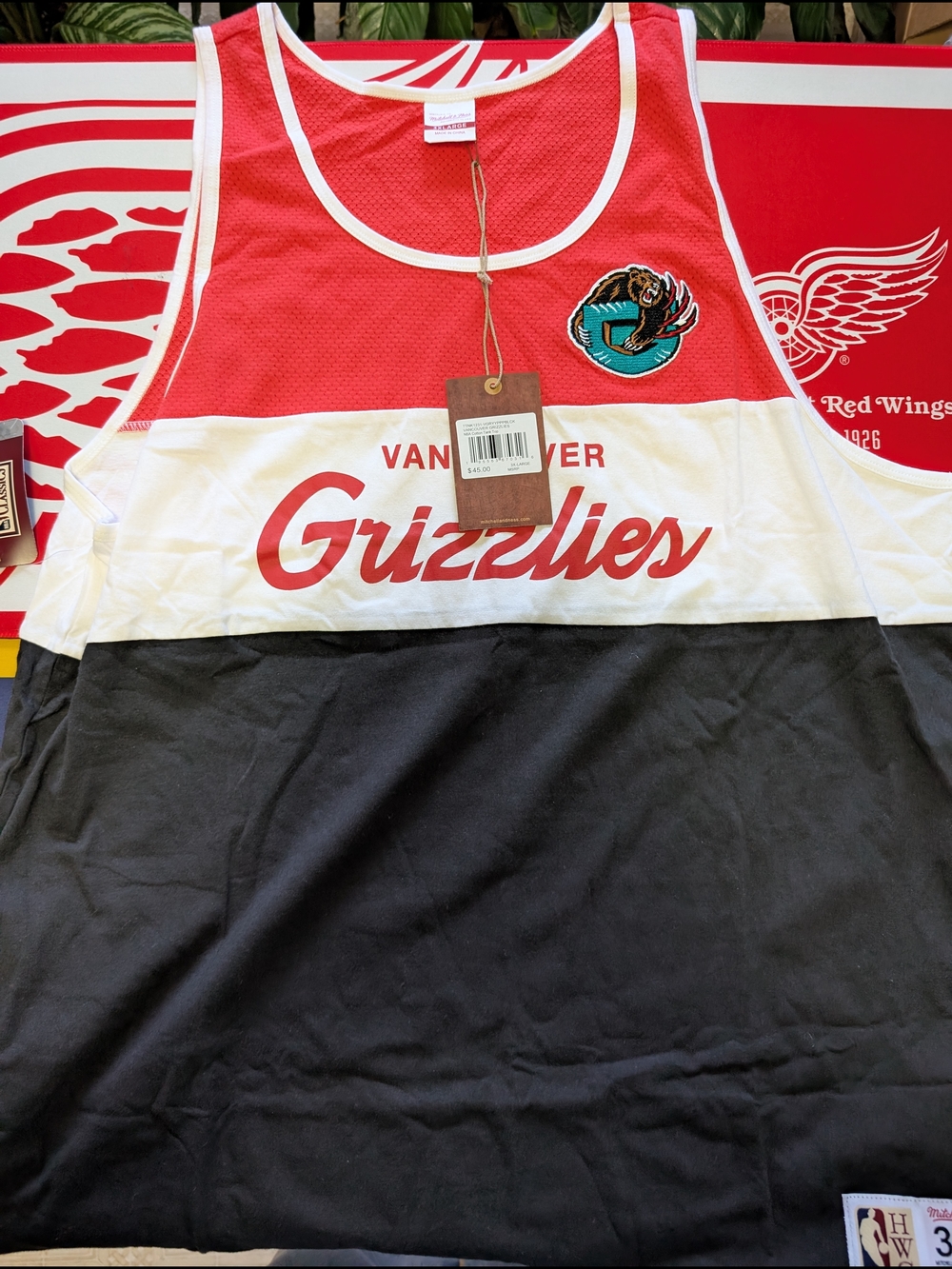 Mitchell & Ness Vancouver Grizzlies Red White Black Tank Top